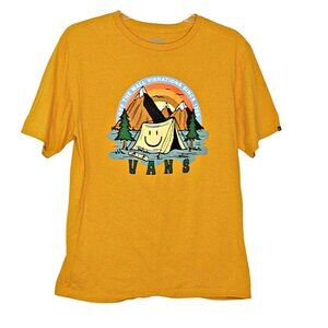 Vans Off the Wall Vibrations XL T-Shirt Classic Fit Yellow Large Graphic Skater